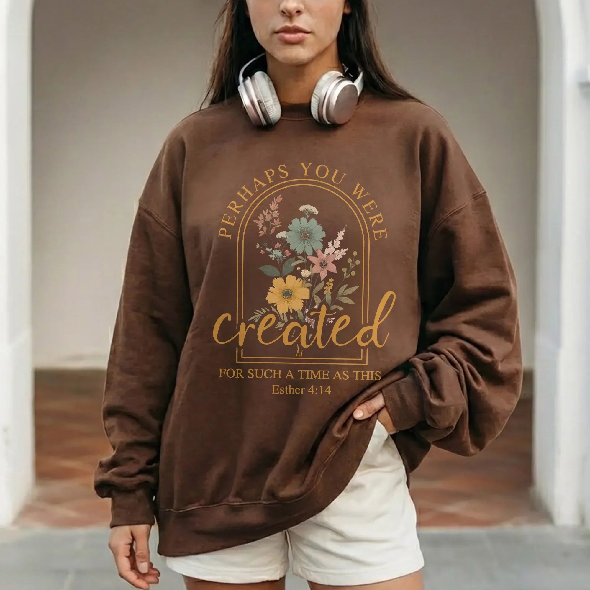 Created For Such A Time As This Floral Arch Design - Faith Floral - Unisex Tshirt / Hoodie / Sweatshirt [GILDAN] - Faith Guided Life