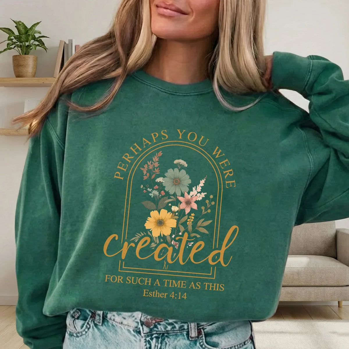 Created For Such A Time As This Floral Arch Design - Faith Floral - Unisex Tshirt / Hoodie / Sweatshirt [GILDAN] - Faith Guided Life