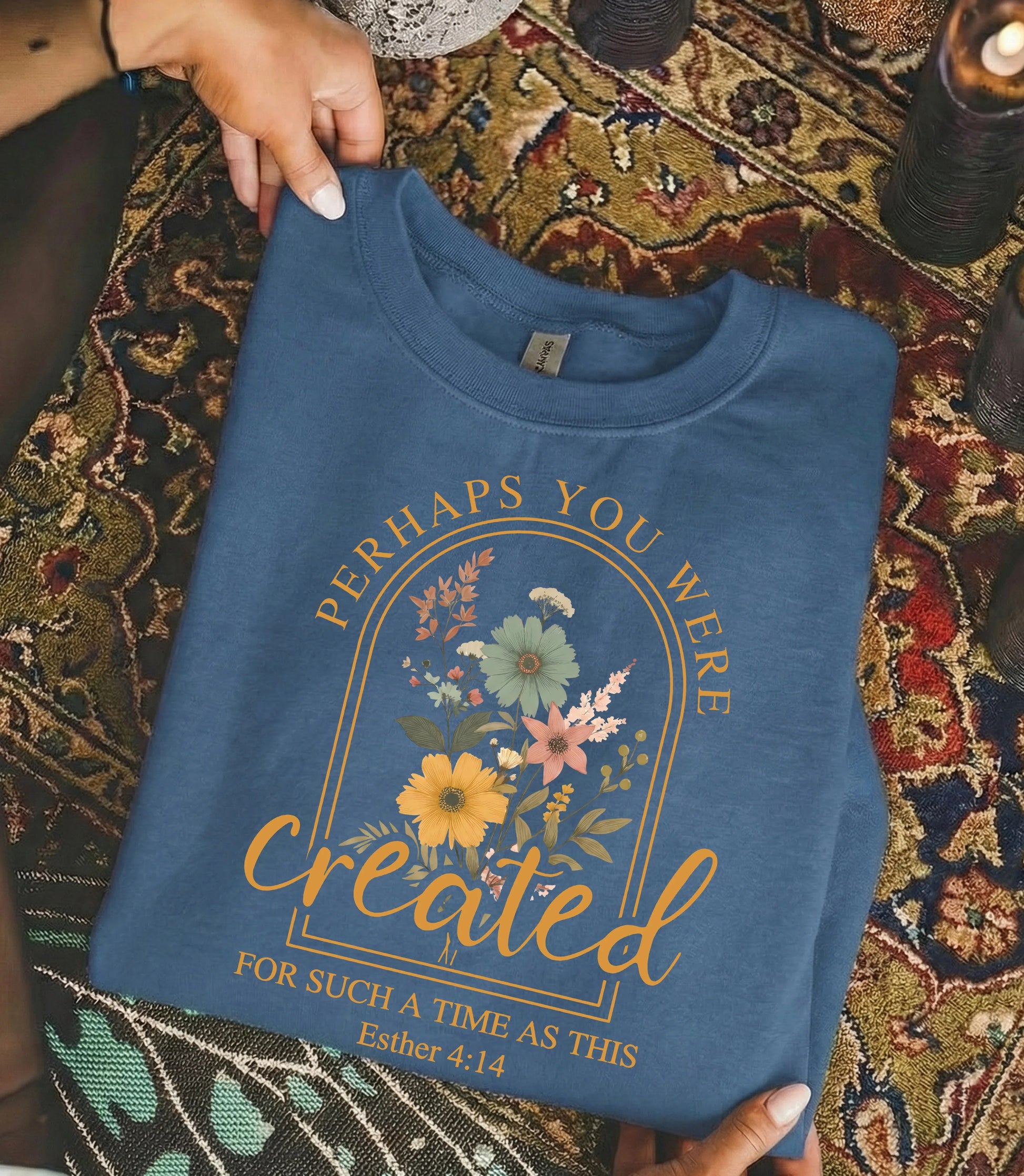 [COMFORT T-SHIRT]Created For Such A Time As This Floral Arch Design - Faith Floral - Faith Guided Life