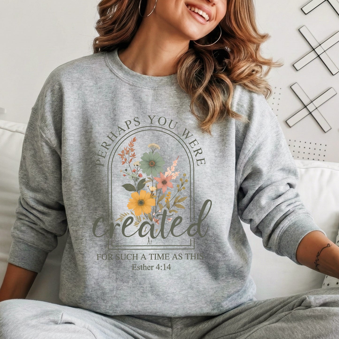 Created For Such A Time As This Floral Arch Design - Faith Floral - Unisex Tshirt / Hoodie / Sweatshirt