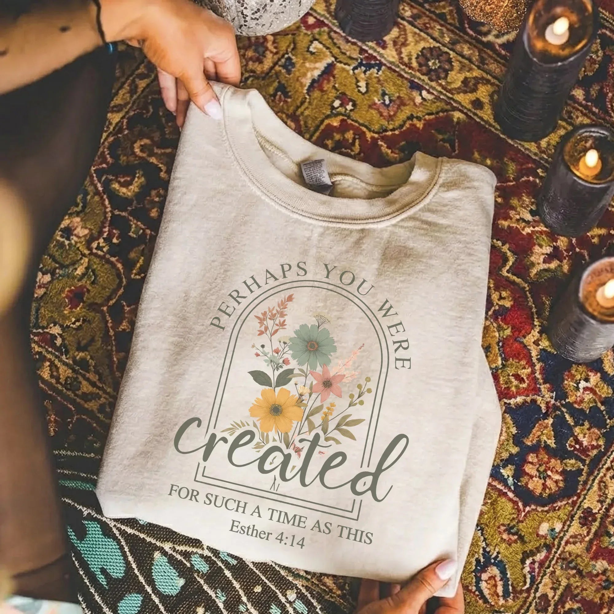 Created For Such A Time As This Floral Arch Design - Faith Floral - Unisex Tshirt / Hoodie / Sweatshirt [GILDAN] - Faith Guided Life