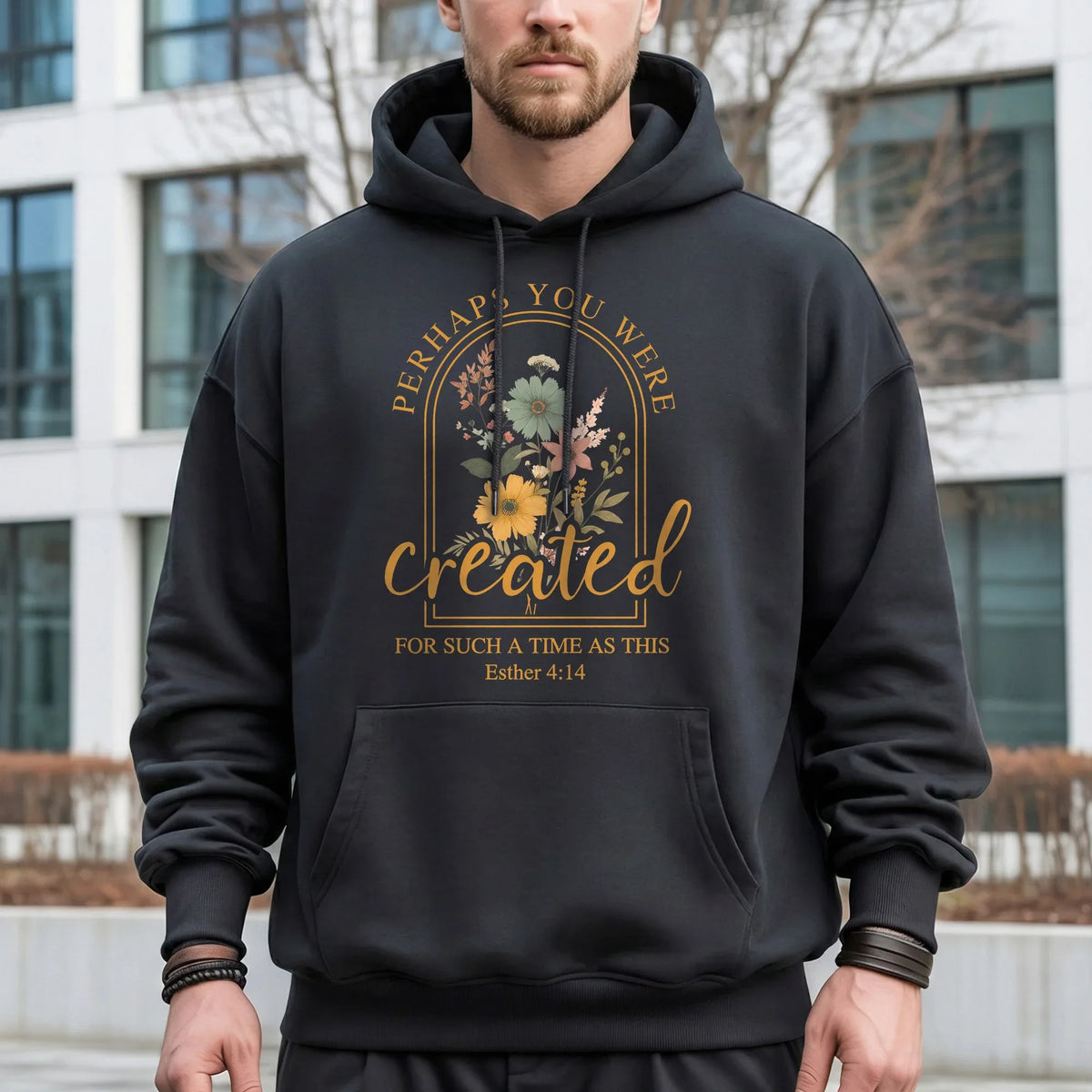 [COMFORT T-SHIRT]Created For Such A Time As This Floral Arch Design - Faith Floral - Faith Guided Life