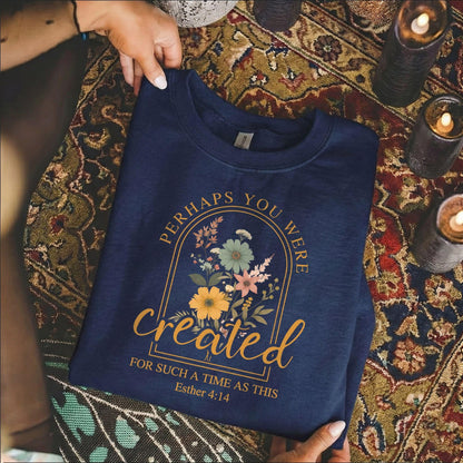 Created For Such A Time As This Floral Arch Design - Faith Floral - Unisex Tshirt / Hoodie / Sweatshirt [GILDAN] - Faith Guided Life