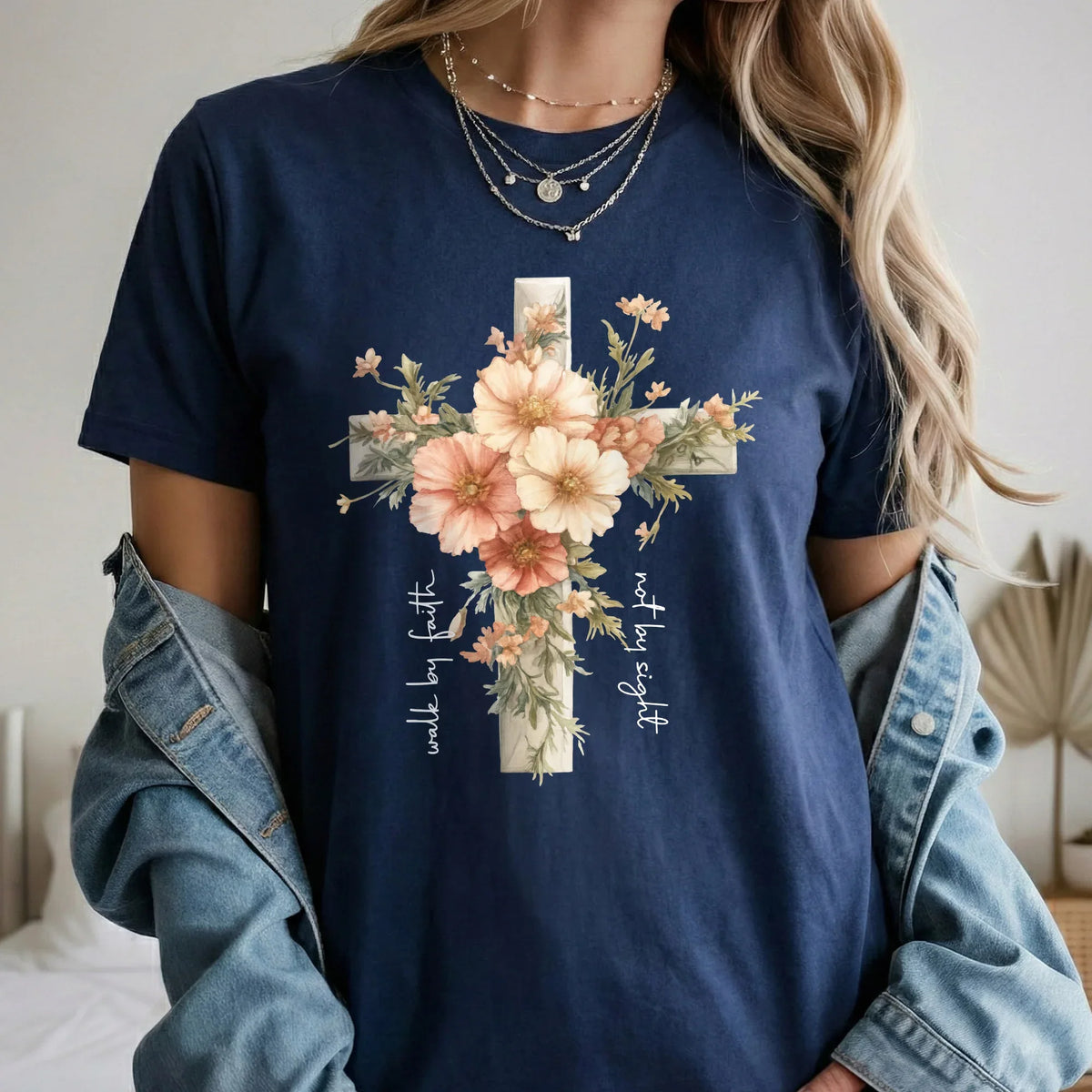Jesus Is The Light Floral Cross Designs - Faith Floral - Unisex Tshirt / Hoodie / Sweatshirt - Faith Guided Life