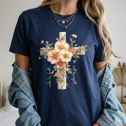 Jesus Is The Light Floral Cross Designs - Faith Floral - Unisex Tshirt / Hoodie / Sweatshirt - Faith Guided Life