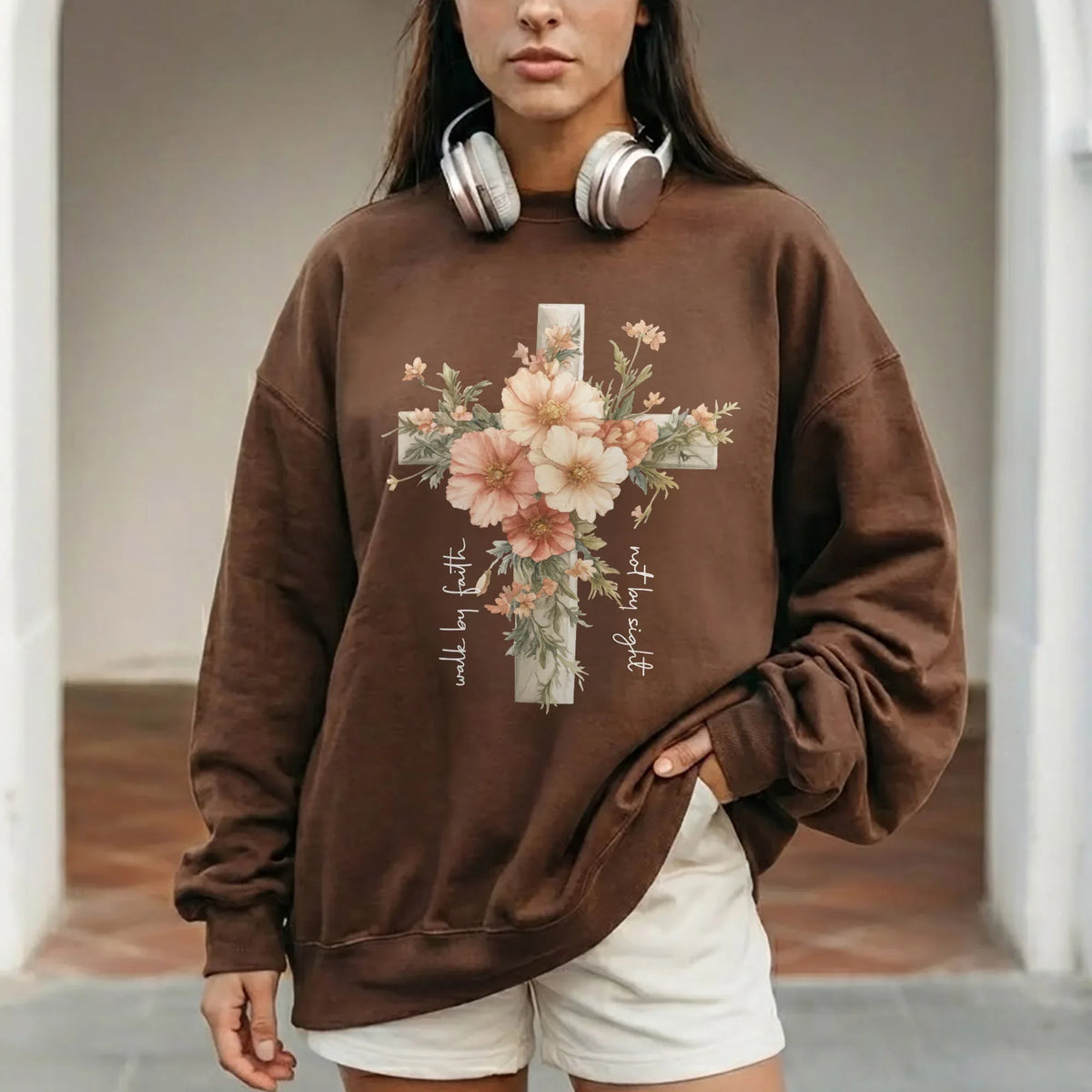 Jesus Is The Light Floral Cross Designs - Faith Floral - Unisex Tshirt / Hoodie / Sweatshirt - Faith Guided Life