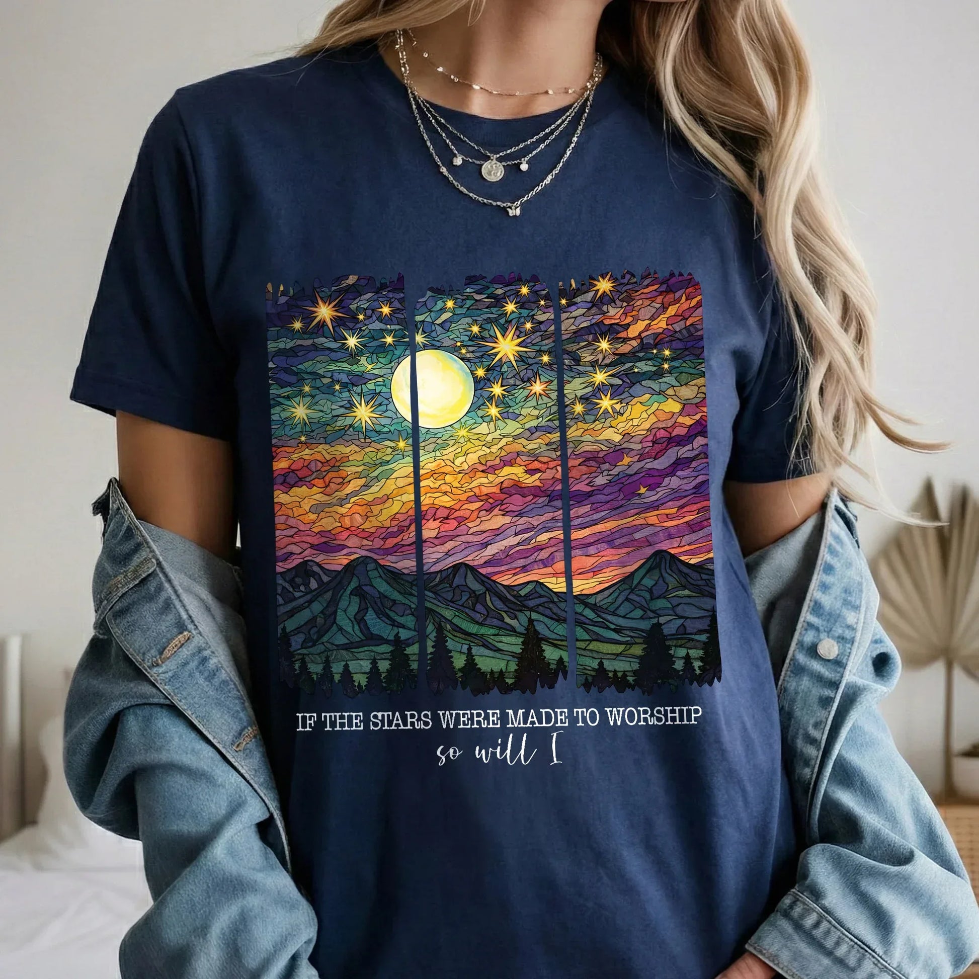 [COMFORT T-SHIRT]If The Stars Were Made To Worship Landscape Christian Design - Faith Guided Life