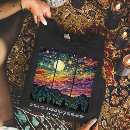 [COMFORT T-SHIRT]If The Stars Were Made To Worship Landscape Christian Design - Faith Guided Life