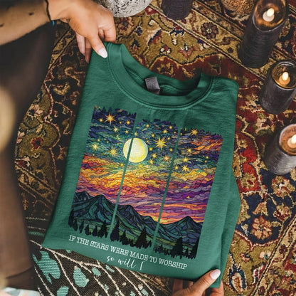 If The Stars Were Made To Worship Landscape Christian Design – Faith Sunset – Unisex Tshirt / Hoodie / Sweatshirt - Faith Guided Life