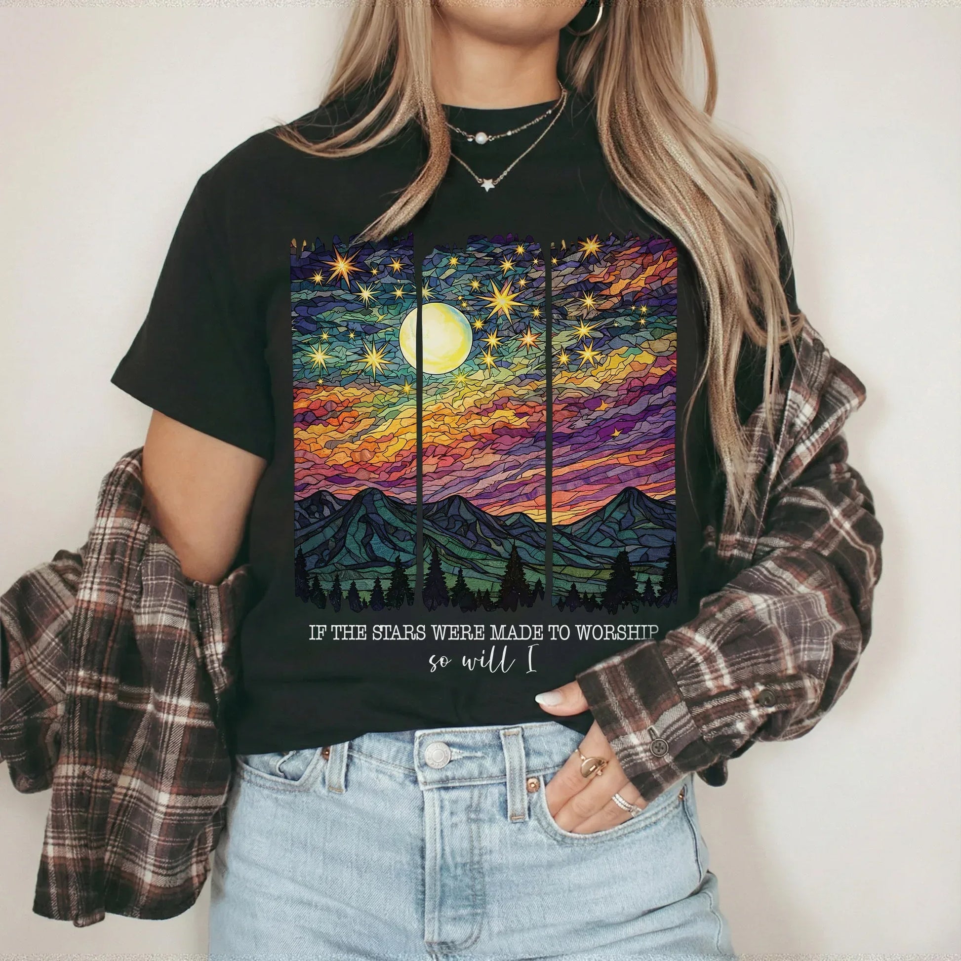 [COMFORT T-SHIRT]If The Stars Were Made To Worship Landscape Christian Design - Faith Guided Life