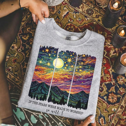 If The Stars Were Made To Worship Landscape Christian Design – Faith Sunset – Unisex Tshirt / Hoodie / Sweatshirt - Faith Guided Life