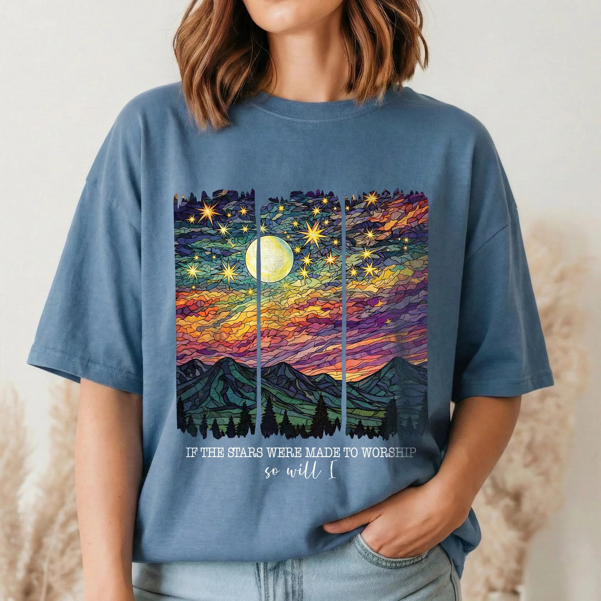 [COMFORT T-SHIRT]If The Stars Were Made To Worship Landscape Christian Design - Faith Guided Life