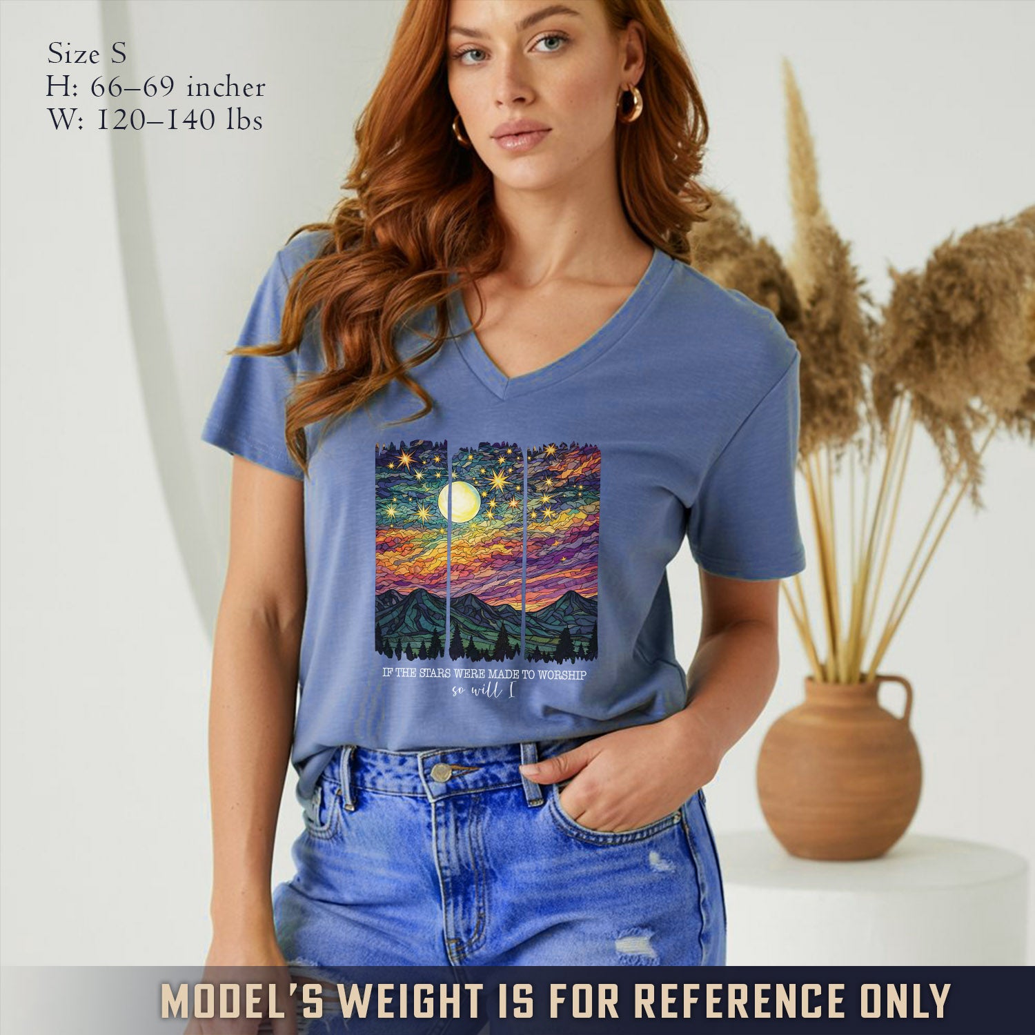 If The Stars Were Made To Worship Landscape - V-Neck Christian Shirt