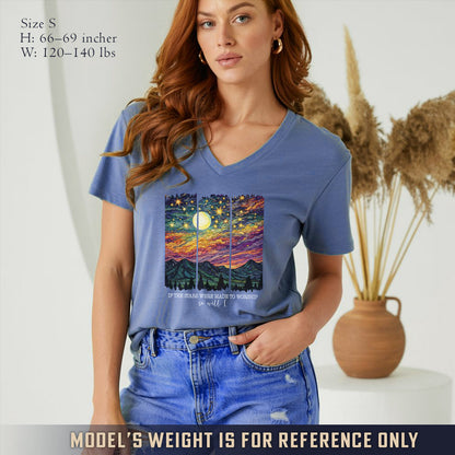 If The Stars Were Made To Worship Landscape - V-Neck Christian Shirt
