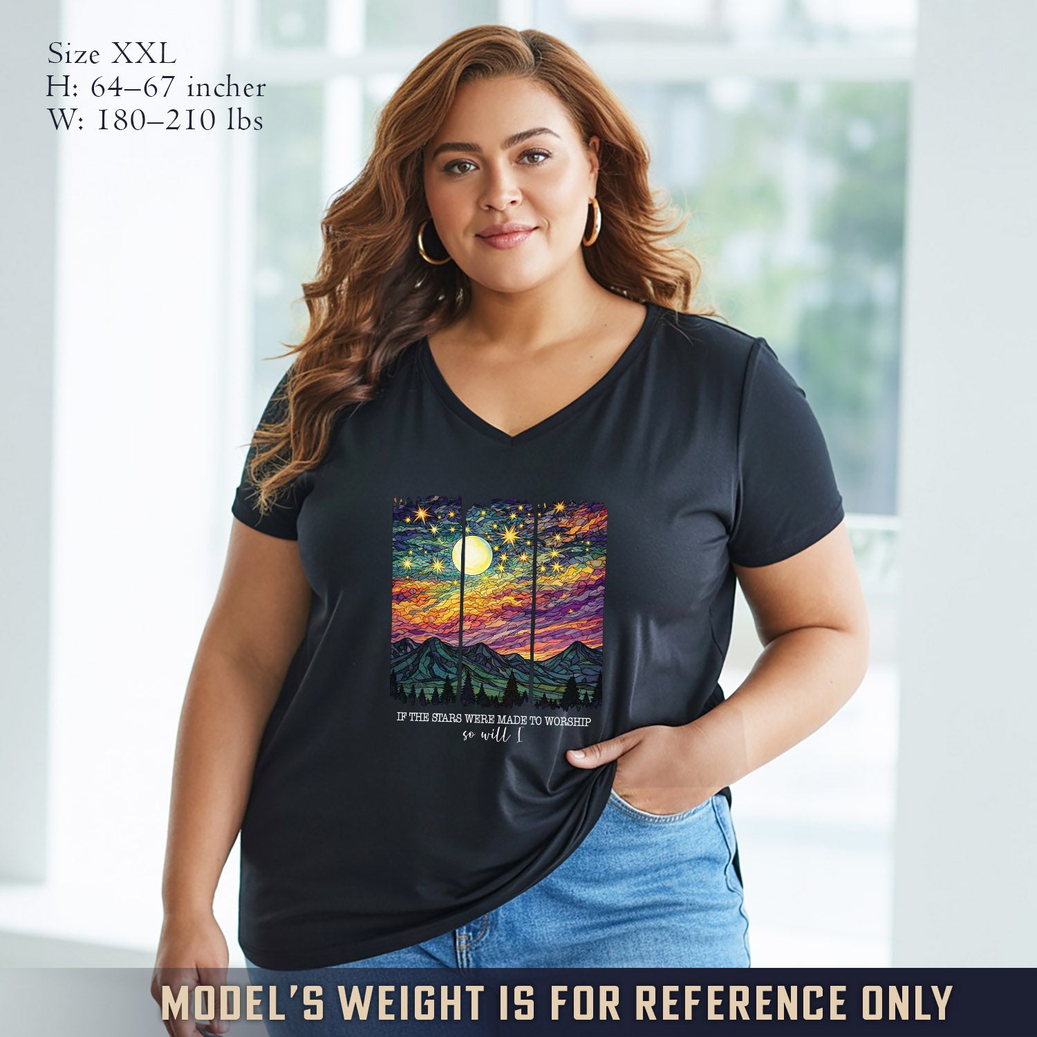 If The Stars Were Made To Worship Landscape - V-Neck Christian Shirt
