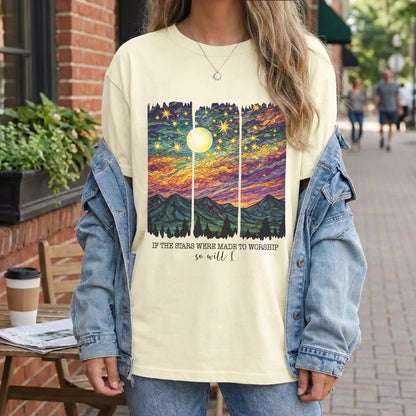 [COMFORT T-SHIRT]If The Stars Were Made To Worship Landscape Christian Design - Faith Guided Life