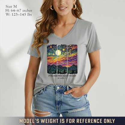 If The Stars Were Made To Worship Landscape - V-Neck Christian Shirt