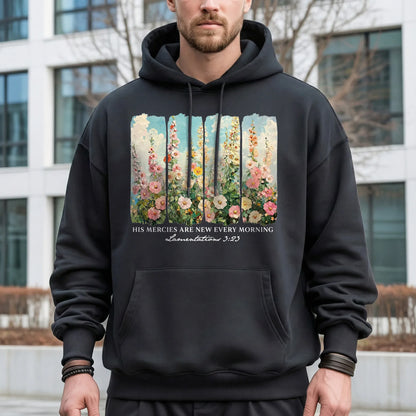 His Mercies Are New Every Morning Floral Sunrise Design – Faith Floral – Unisex Tshirt / Hoodie / Sweatshirt - Faith Guided Life