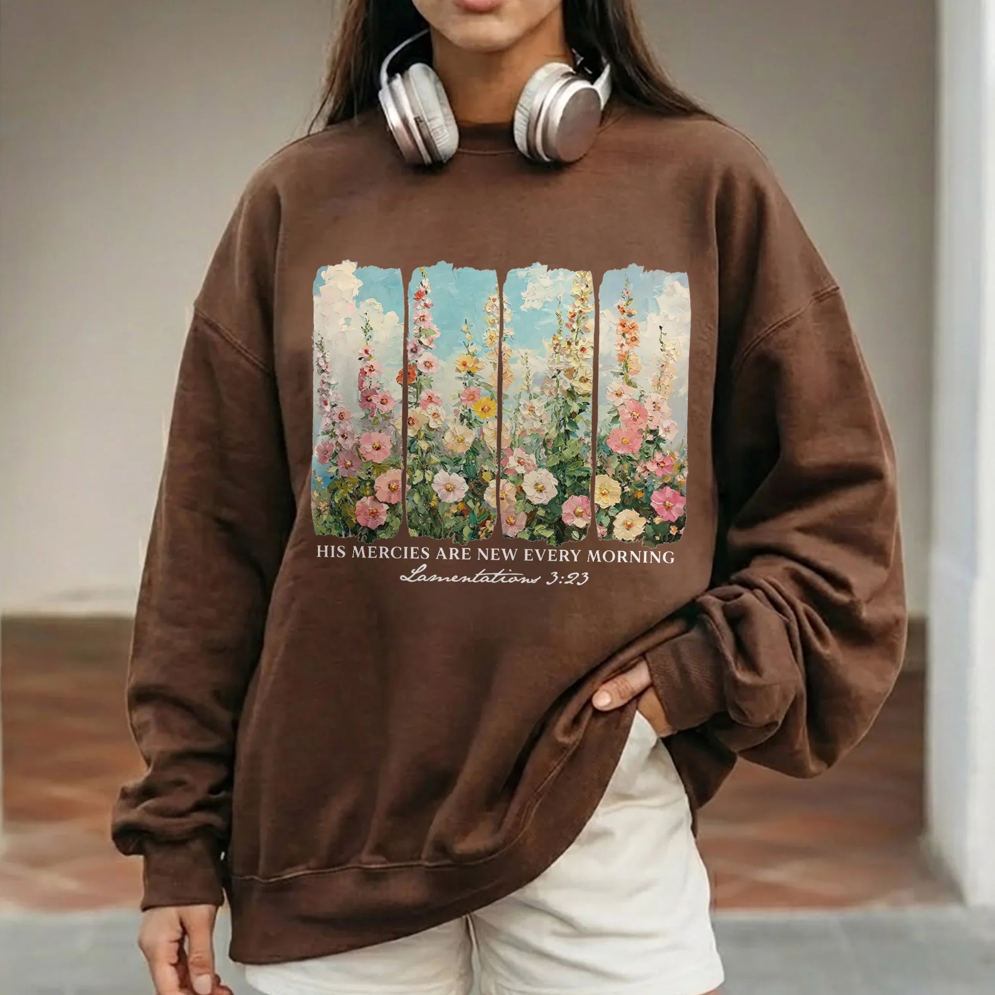 His Mercies Are New Every Morning Floral Sunrise Design – Faith Floral – Unisex Tshirt / Hoodie / Sweatshirt - Faith Guided Life