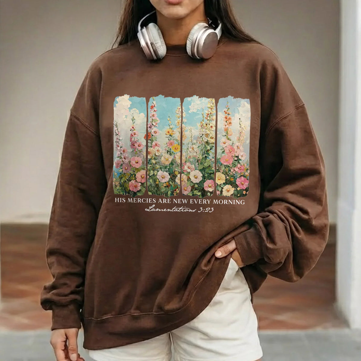 His Mercies Are New Every Morning Floral Sunrise Design – Faith Floral – Unisex Tshirt / Hoodie / Sweatshirt - Faith Guided Life