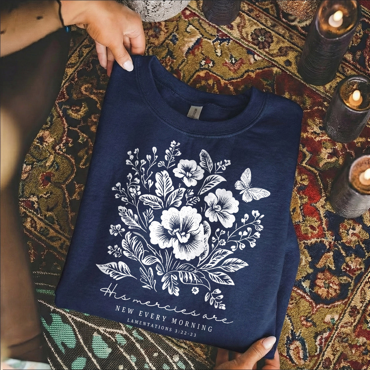His Mercies Are New Every Morning Floral – Faith Floral – Unisex Tshirt / Hoodie / Sweatshirt