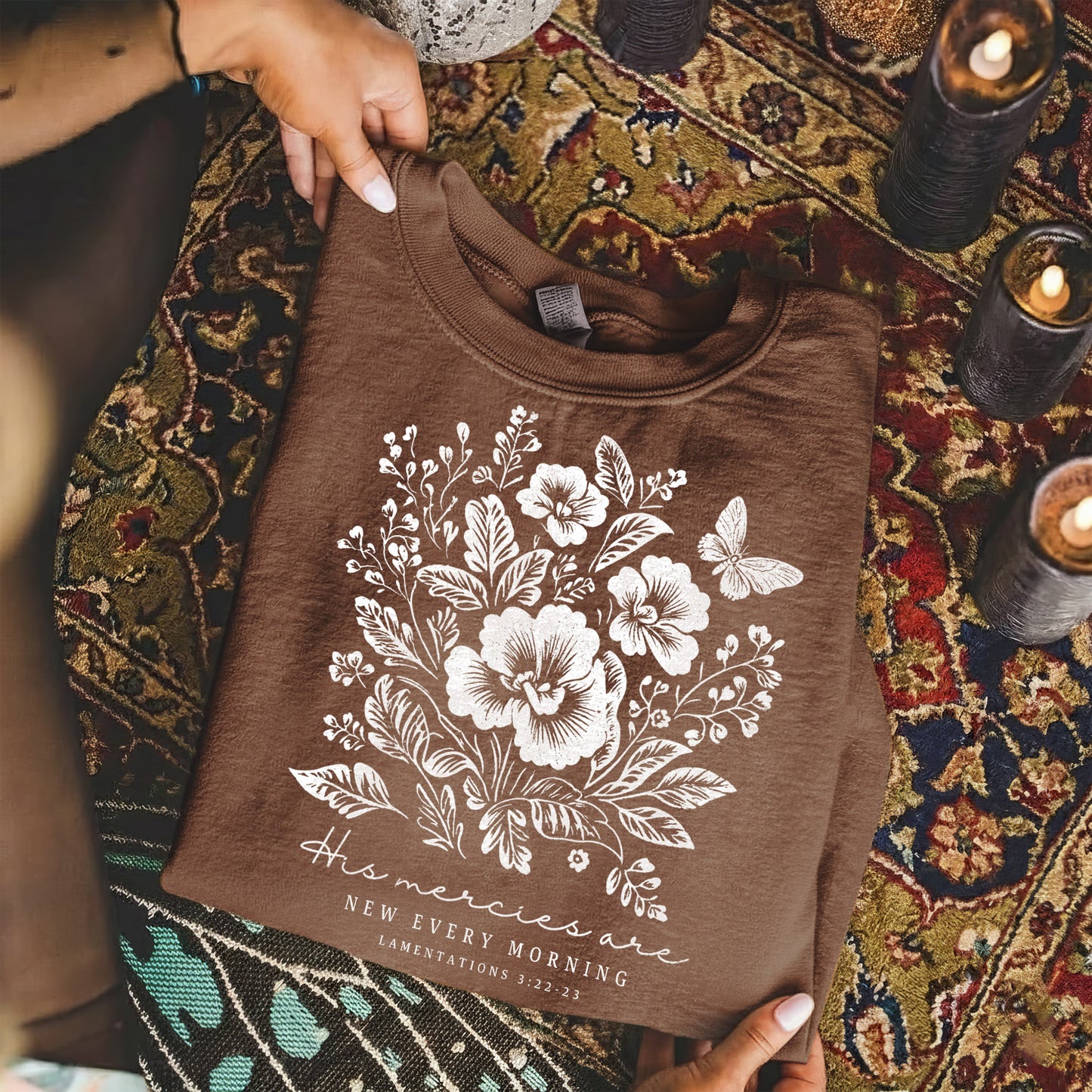 His Mercies Are New Every Morning Floral – Faith Floral – Unisex Tshirt / Hoodie / Sweatshirt