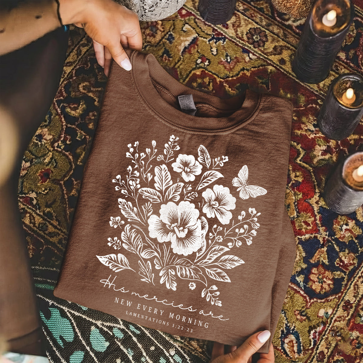 His Mercies Are New Every Morning Floral – Faith Floral – Unisex Tshirt / Hoodie / Sweatshirt