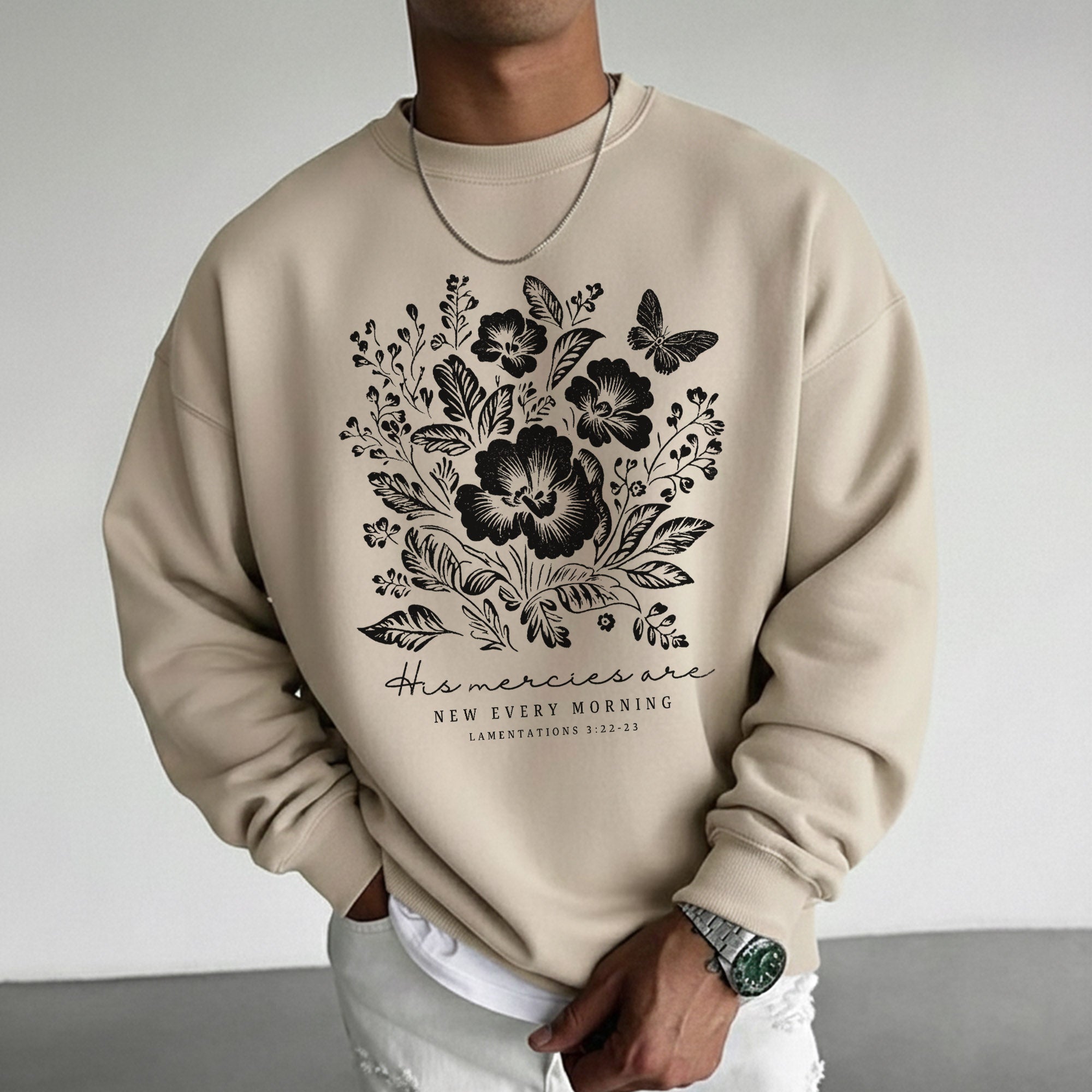 His Mercies Are New Every Morning Floral – Faith Floral – Unisex Tshirt / Hoodie / Sweatshirt