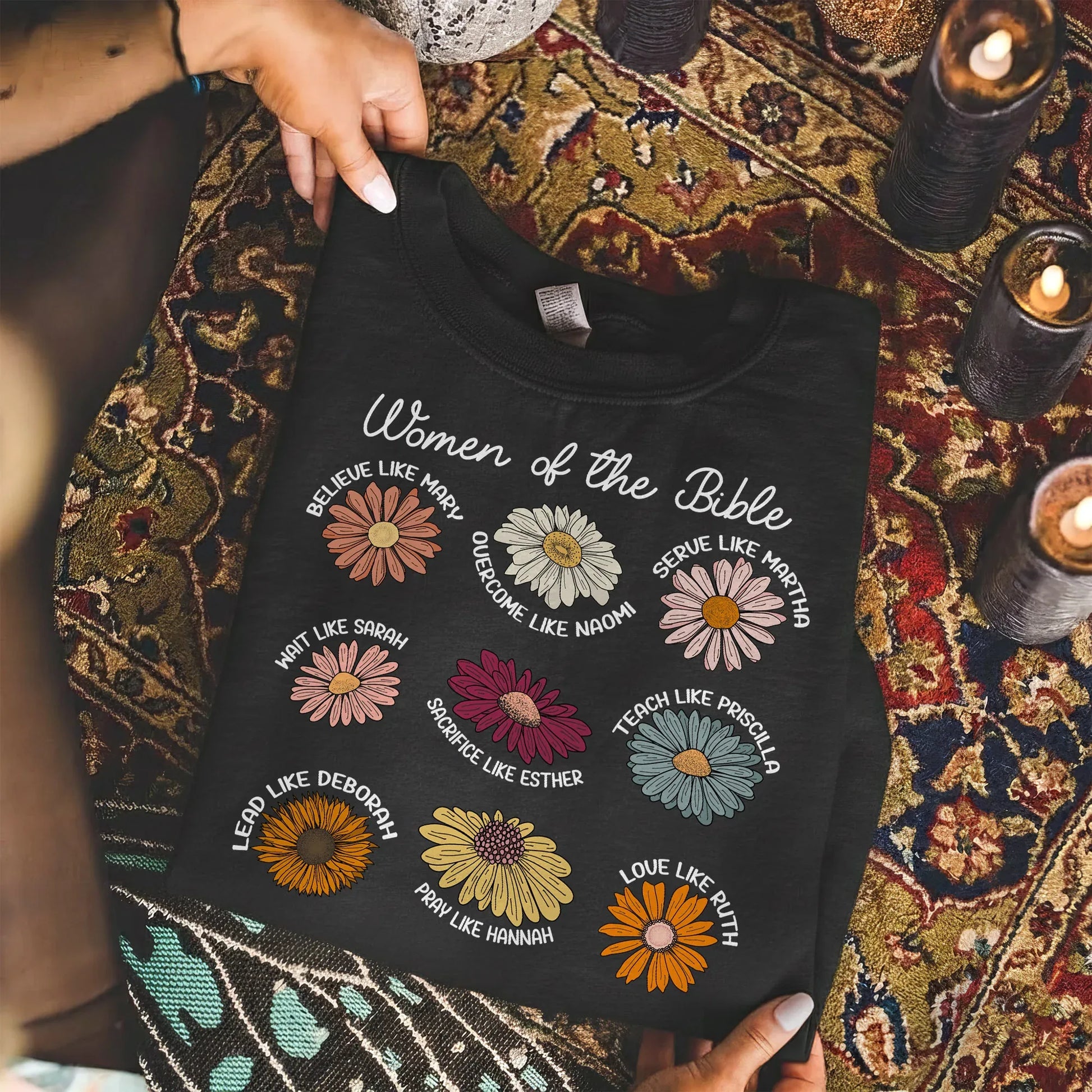 Women of the Bible Floral Virtues Design – Faith Floral – Unisex Tshirt / Hoodie / Sweatshirt - Faith Guided Life