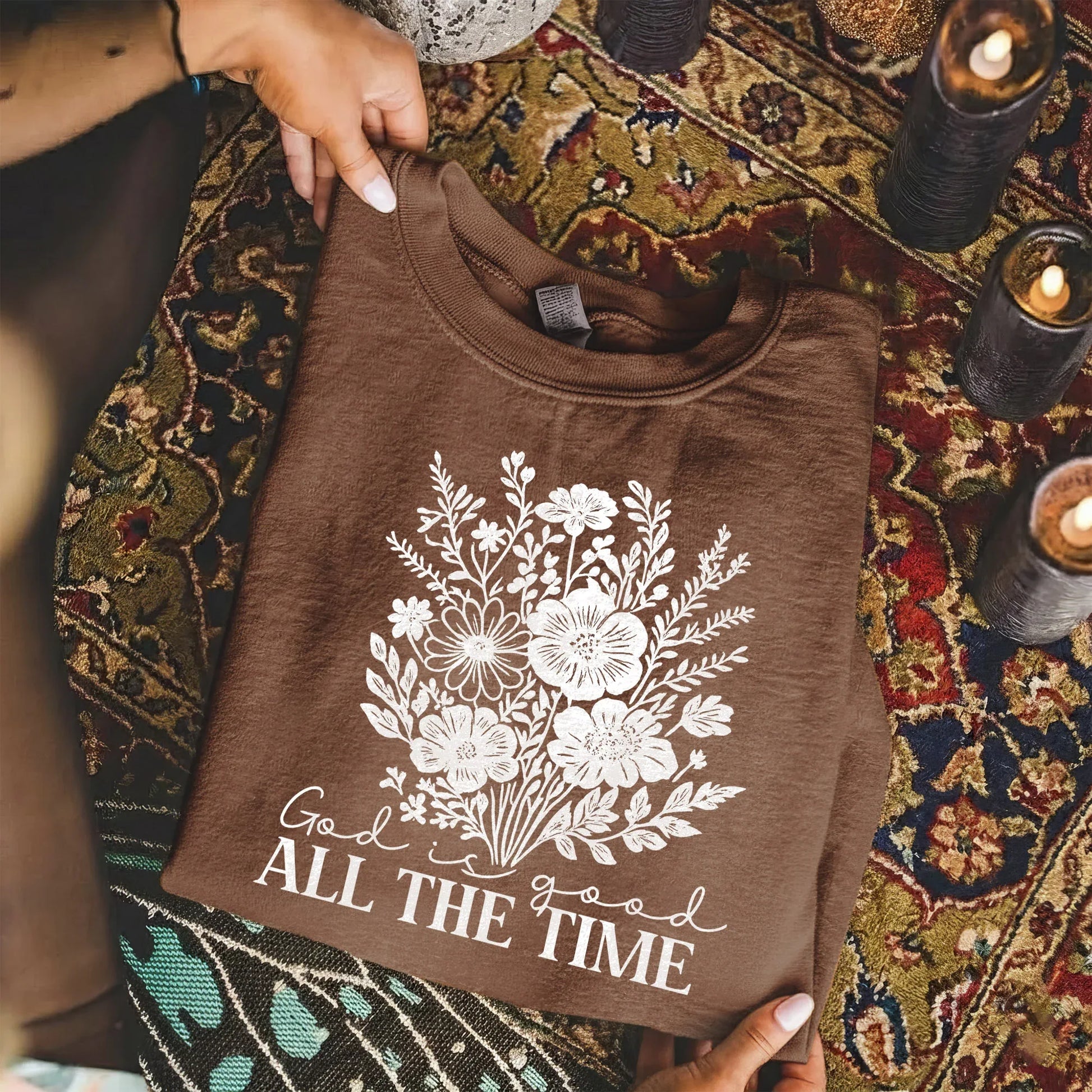 God Is Good All The Time Floral Bouquet Design – Faith Floral – Unisex Tshirt / Hoodie / Sweatshirt - Faith Guided Life