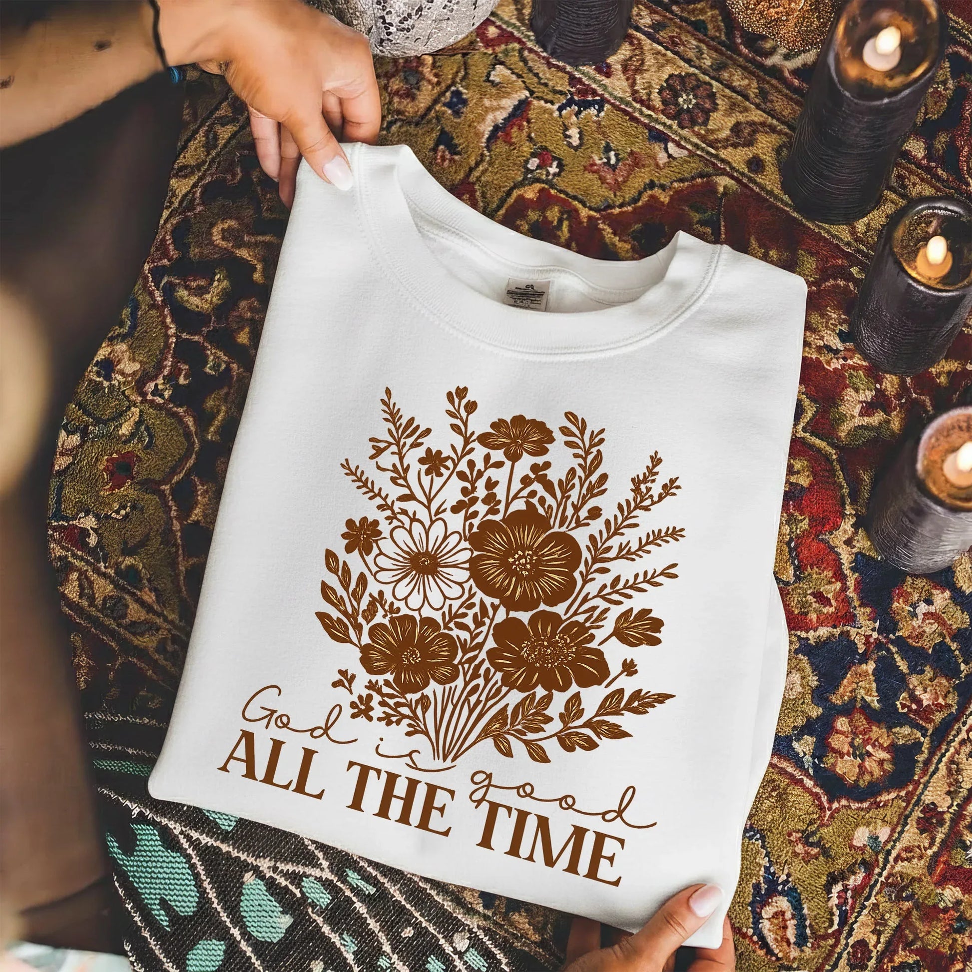 God Is Good All The Time Floral Bouquet Design – Faith Floral – Unisex Tshirt / Hoodie / Sweatshirt - Faith Guided Life