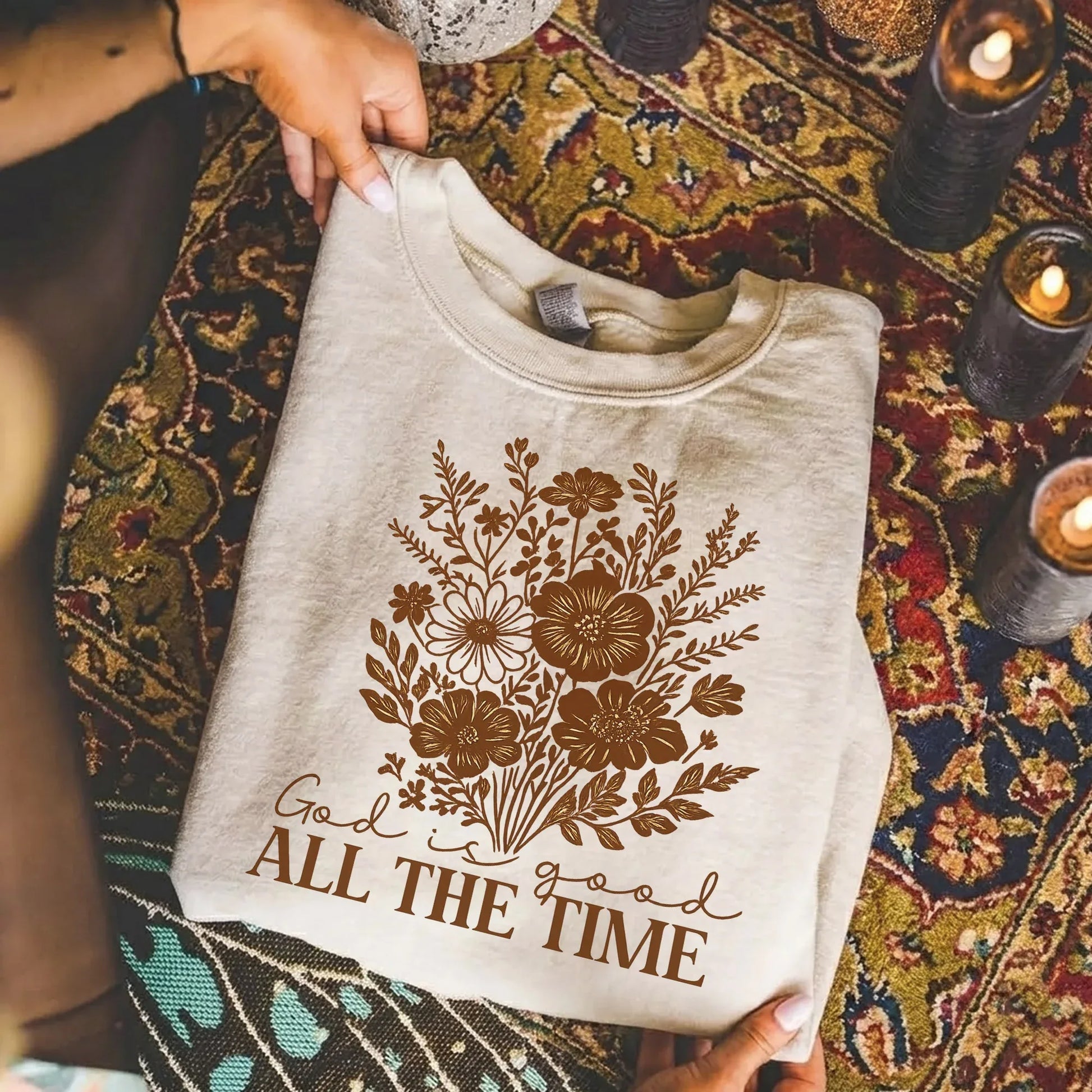 God Is Good All The Time Floral Bouquet Design – Faith Floral – Unisex Tshirt / Hoodie / Sweatshirt - Faith Guided Life