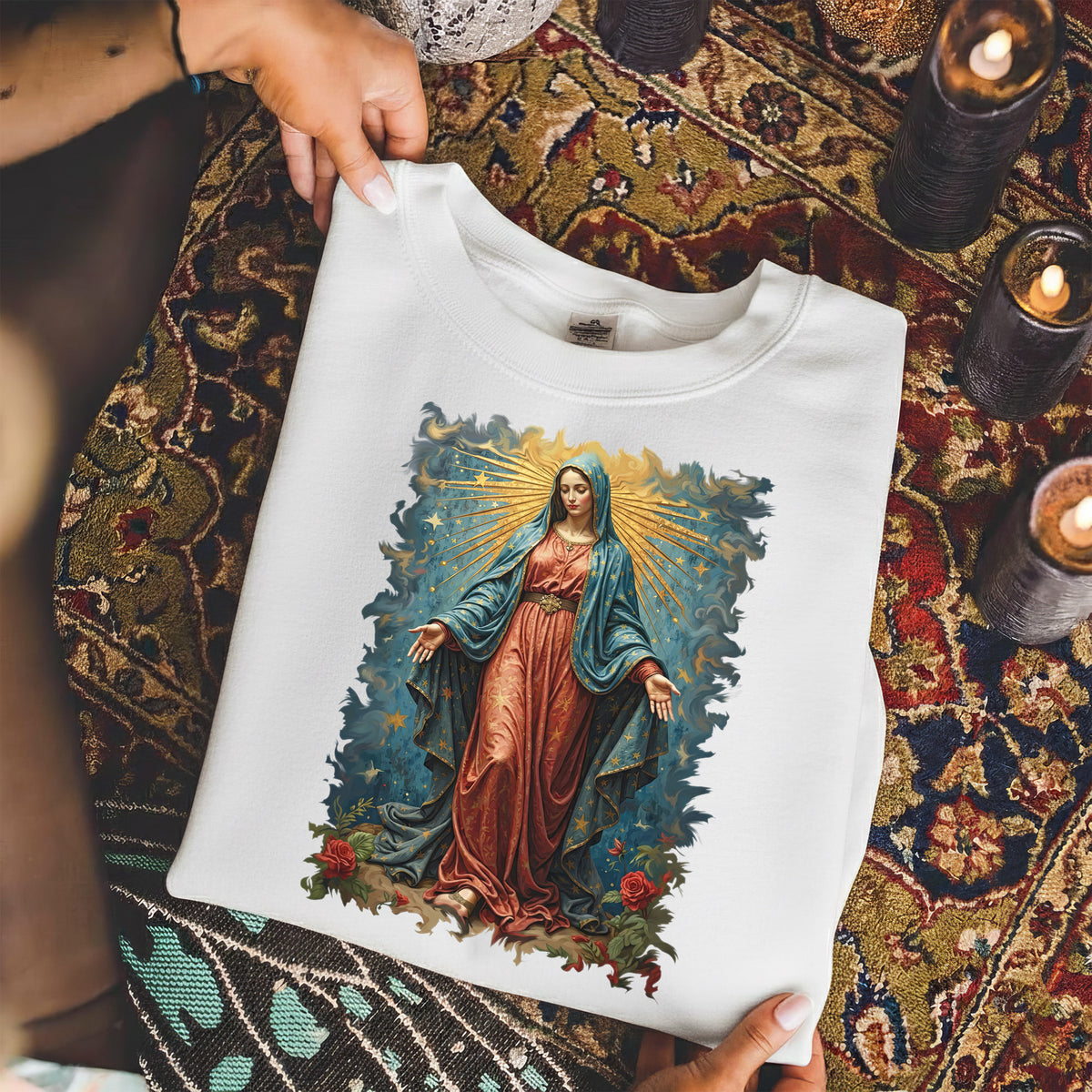 Virgin Mary Inspirational Artwork – Unisex Tshirt / Hoodie / Sweatshirt