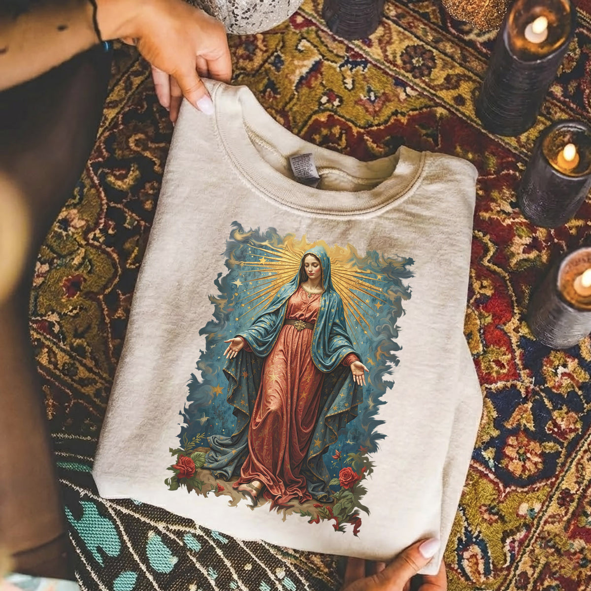 Virgin Mary Inspirational Artwork – Unisex Tshirt / Hoodie / Sweatshirt