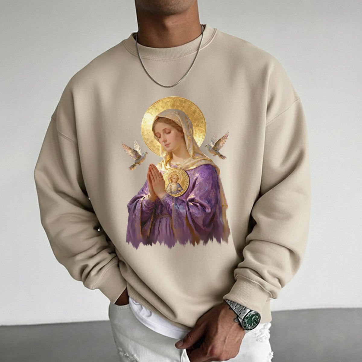 Virgin Mary Prayerful Peaceful – Unisex Tshirt / Hoodie / Sweatshirt
