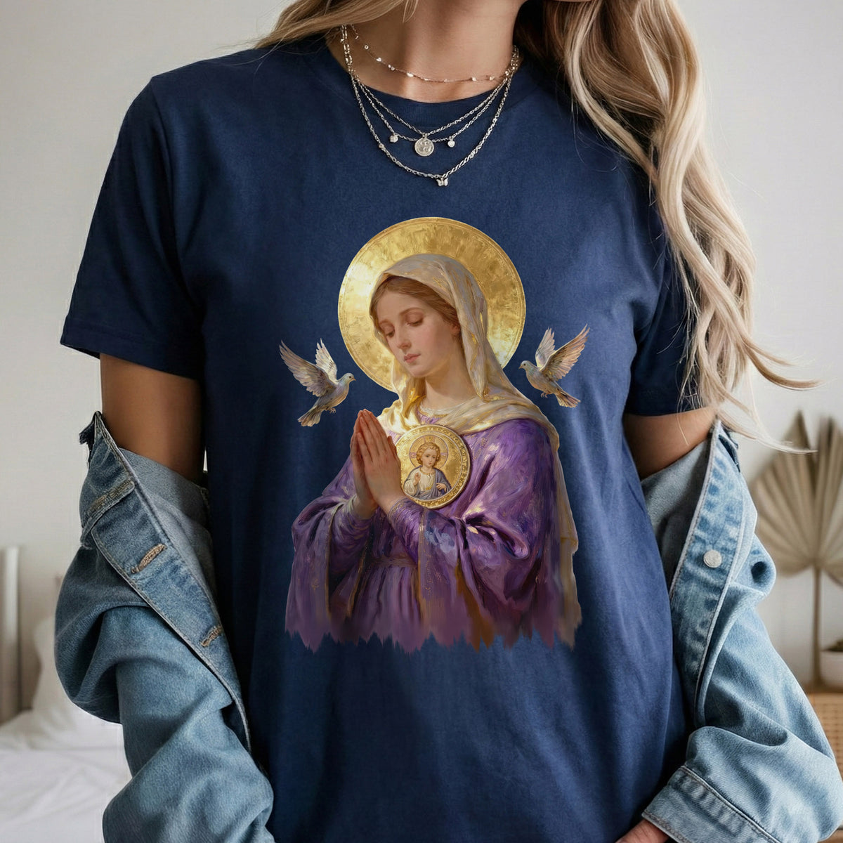 Virgin Mary Prayerful Peaceful – Unisex Tshirt / Hoodie / Sweatshirt