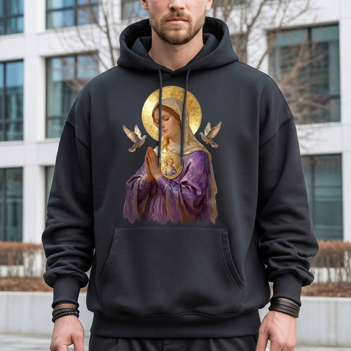 Virgin Mary Prayerful Peaceful – Unisex Tshirt / Hoodie / Sweatshirt