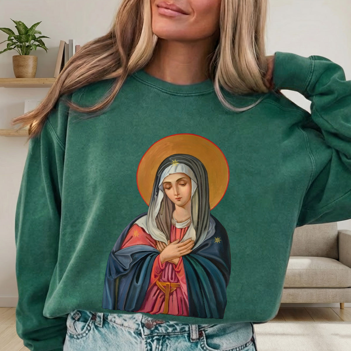 Virgin Mary of the Roses Inspirational – Unisex Tshirt / Hoodie / Sweatshirt