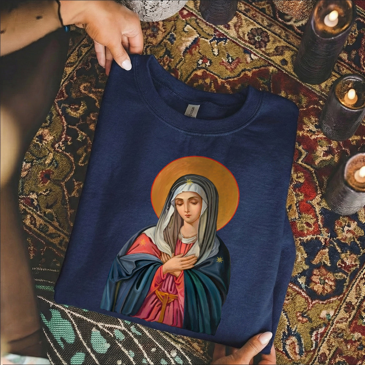 Virgin Mary of the Roses Inspirational – Unisex Tshirt / Hoodie / Sweatshirt