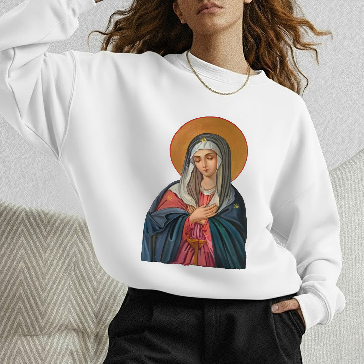 Virgin Mary of the Roses Inspirational – Unisex Tshirt / Hoodie / Sweatshirt