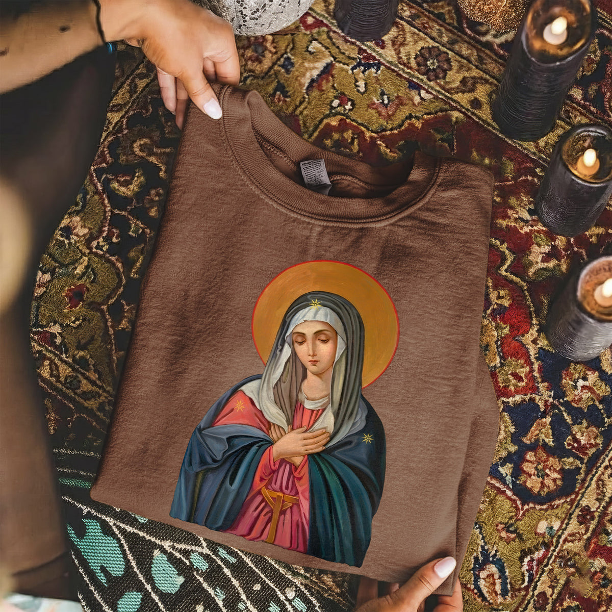 Virgin Mary of the Roses Inspirational – Unisex Tshirt / Hoodie / Sweatshirt