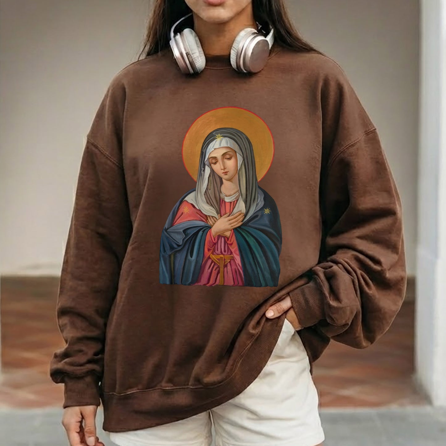 Virgin Mary of the Roses Inspirational – Unisex Tshirt / Hoodie / Sweatshirt