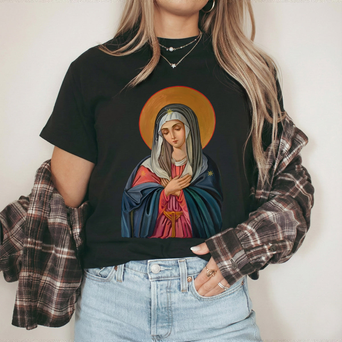 Virgin Mary of the Roses Inspirational – Unisex Tshirt / Hoodie / Sweatshirt