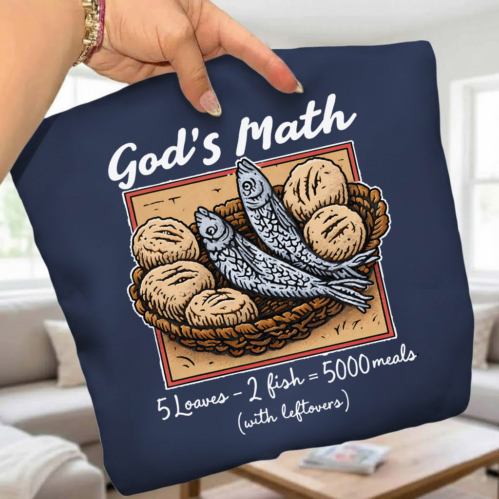 God’s Math Loaves & Fishes Miracle Design- V - Neck Christian Shirt