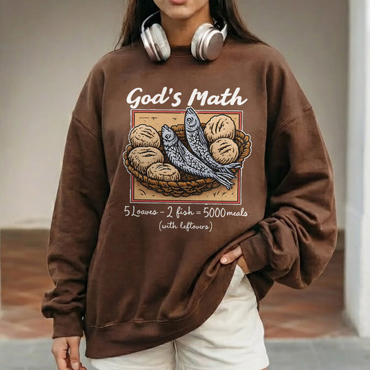 God’s Math Loaves & Fishes Miracle Design – Faith Message – Unisex Tshirt / Hoodie / Sweatshirt - Faith Guided Life