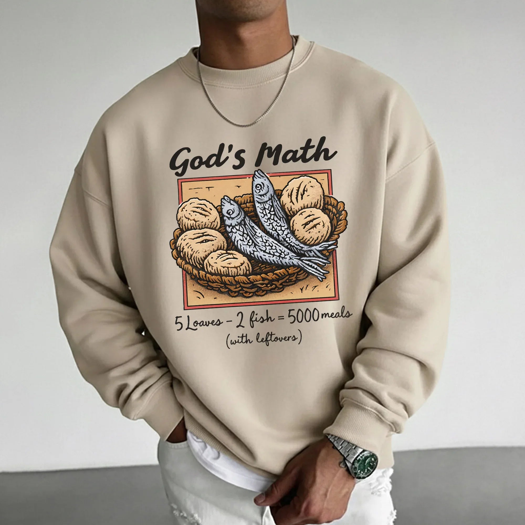God’s Math Loaves & Fishes Miracle Design – Faith Message – Unisex Tshirt / Hoodie / Sweatshirt - Faith Guided Life
