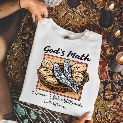 [COMFORT T-SHIRT] God’s Math Loaves & Fishes Miracle Design - Faith Guided Life