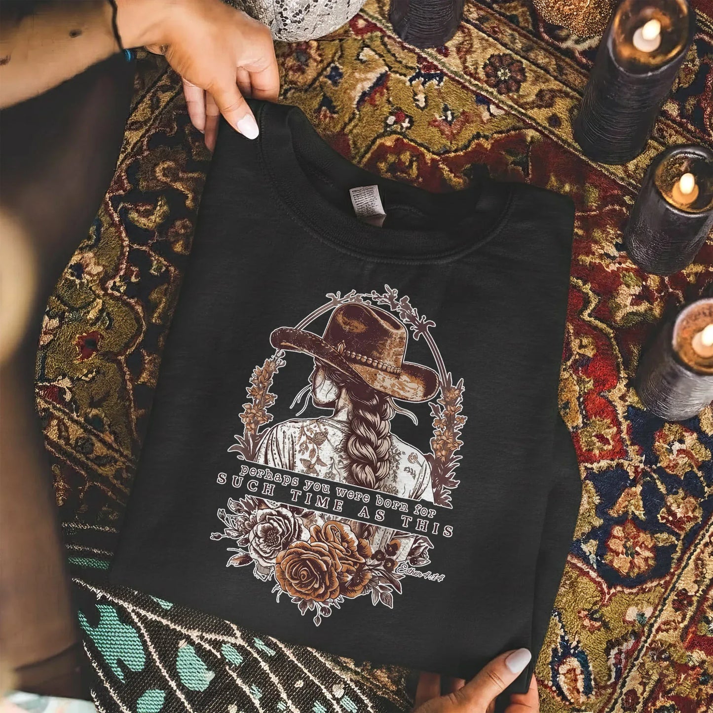 Perhaps You Were Born For Such a Time as This – Faith Floral – Unisex Tshirt / Hoodie / Sweatshirt - Faith Guided Life