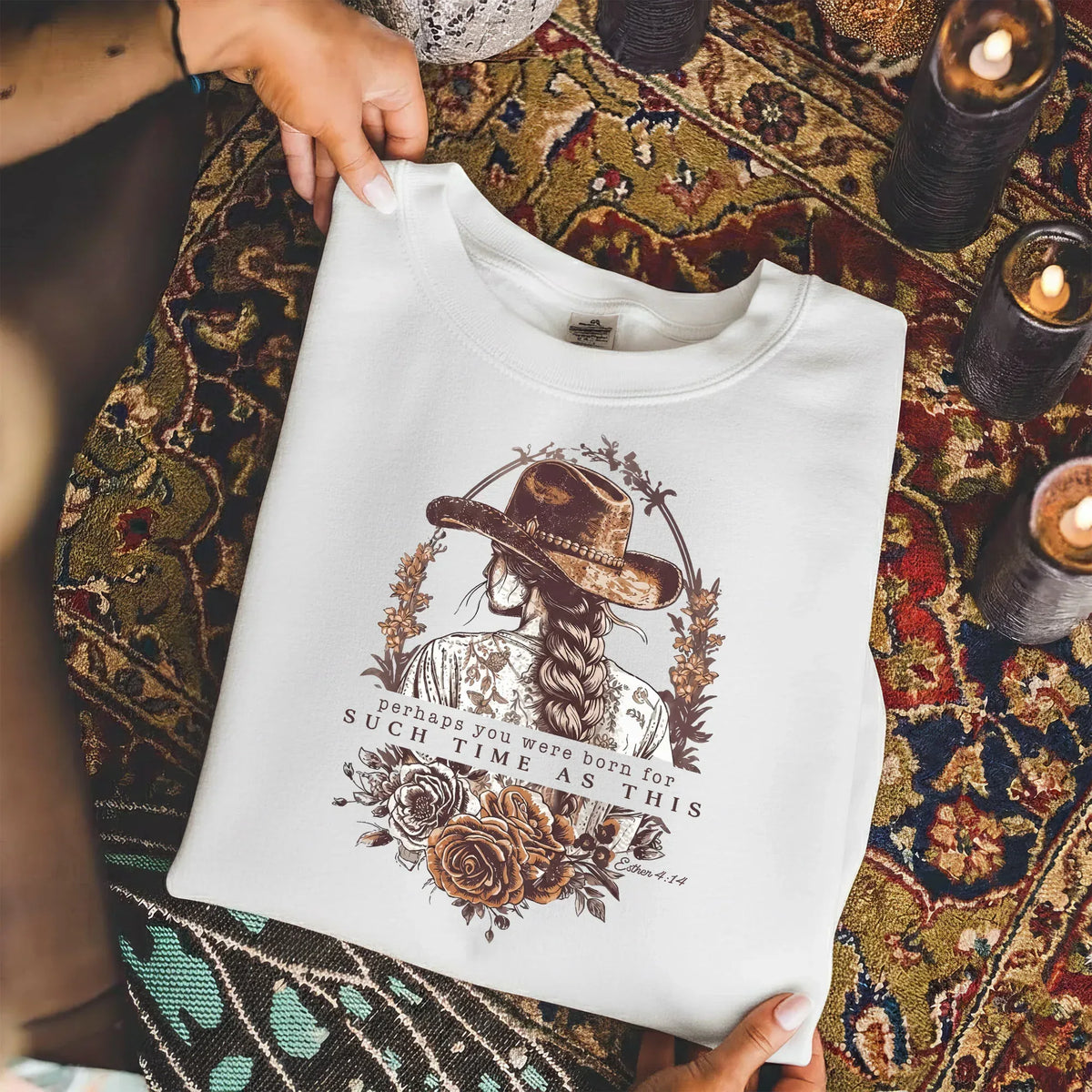 Perhaps You Were Born For Such a Time as This – Faith Floral – Unisex Tshirt / Hoodie / Sweatshirt - Faith Guided Life