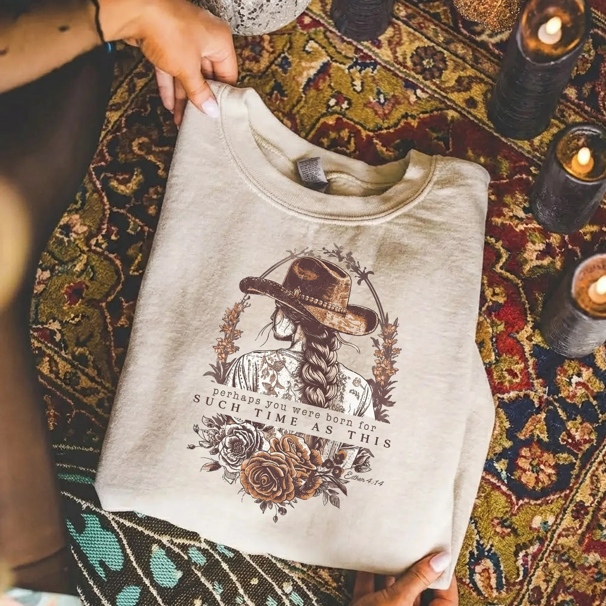 Perhaps You Were Born For Such a Time as This – Faith Floral – Unisex Tshirt / Hoodie / Sweatshirt - Faith Guided Life